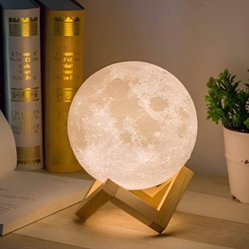 3D Rechargeable moon lamp color changing crystal ball night lamp (multicolour)